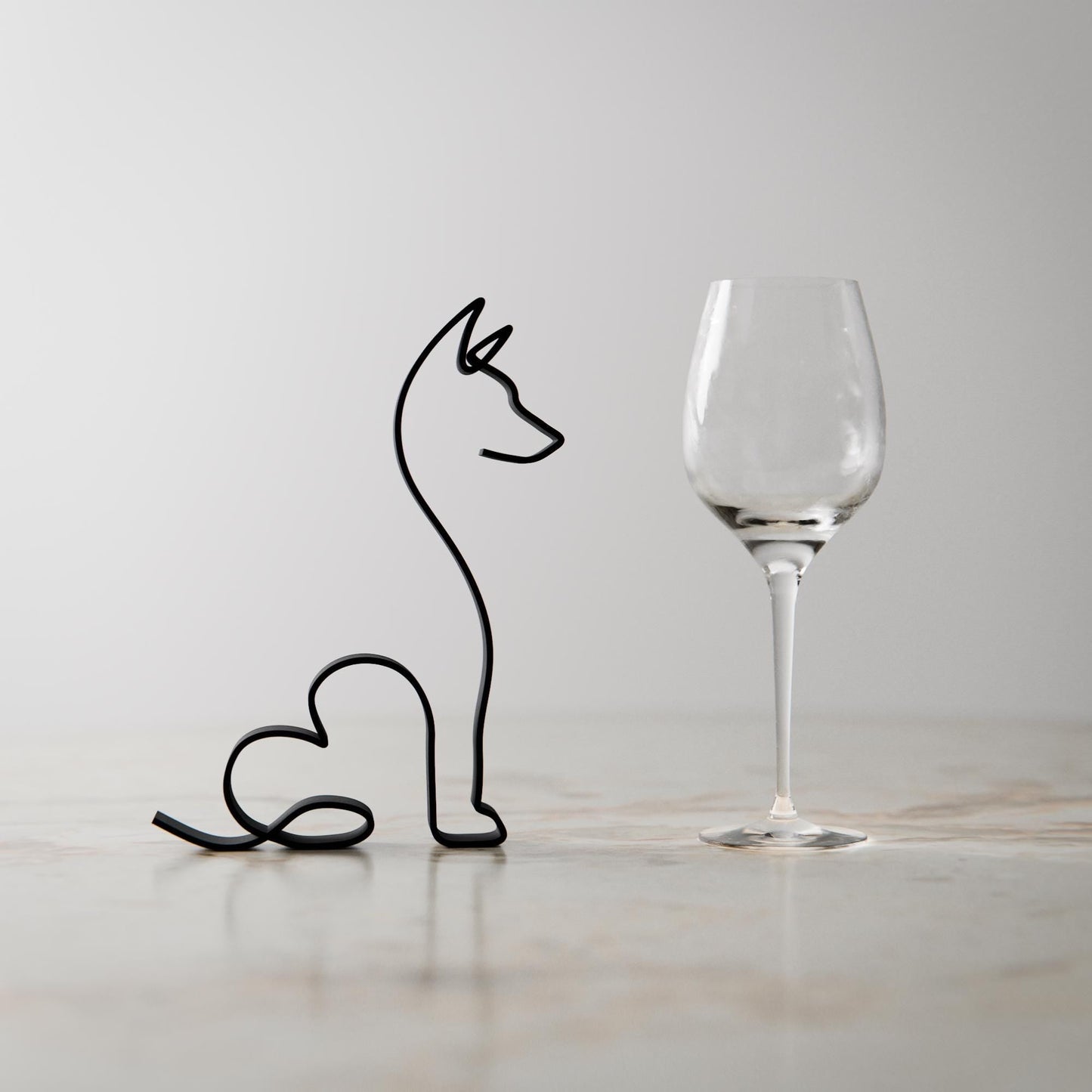 Anatolian Gift BoxBasenji Dog 15 - Line Art Figure