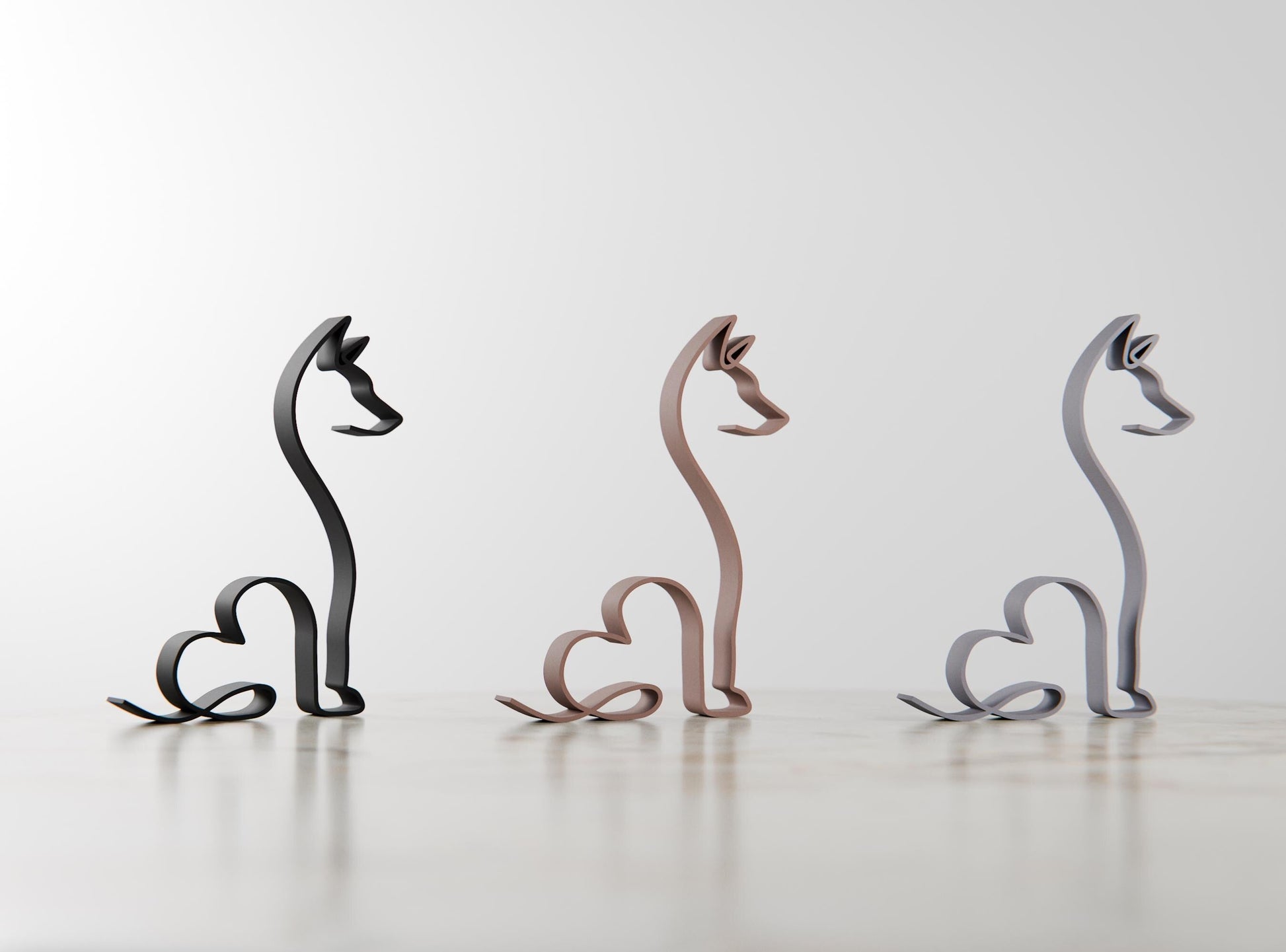 Anatolian Gift BoxBasenji Dog 15 - Line Art Figure