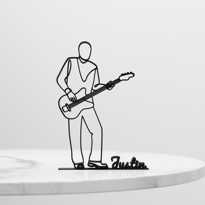 Bass Guitarist - Customized Line Art Figure