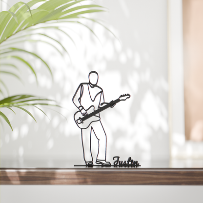 Bass Guitarist - Customized Line Art Figure