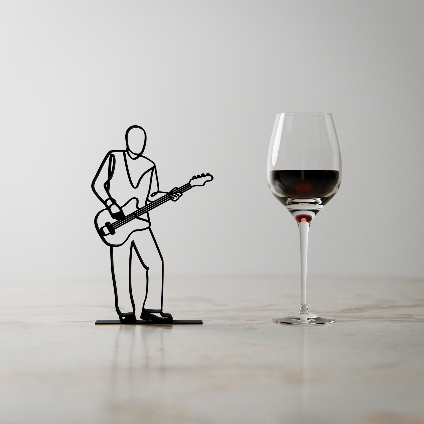 Bass Guitarist - Customized Line Art Figure