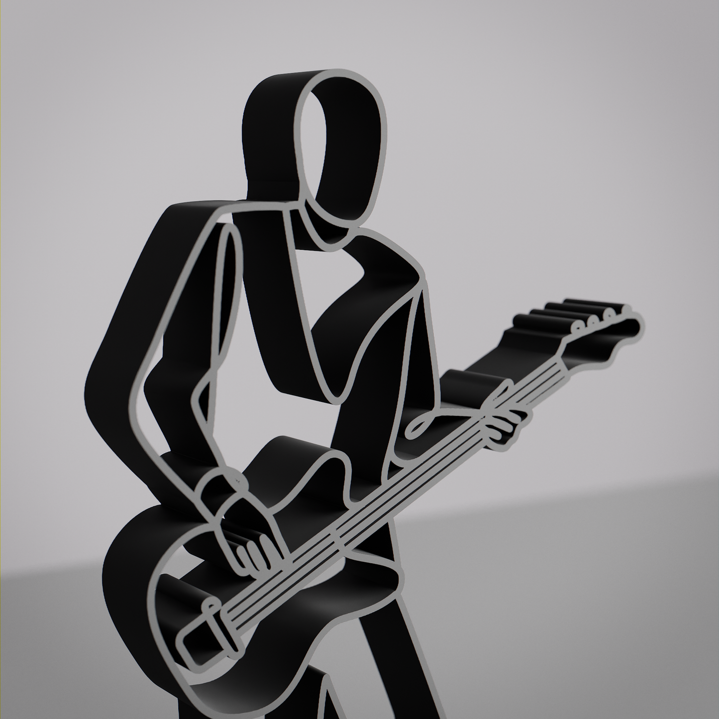 Bass Guitarist - Customized Line Art Figure