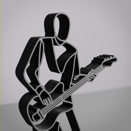 Bass Guitarist - Customized Line Art Figure