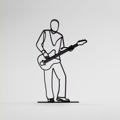 Bass Guitarist - Customized Line Art Figure