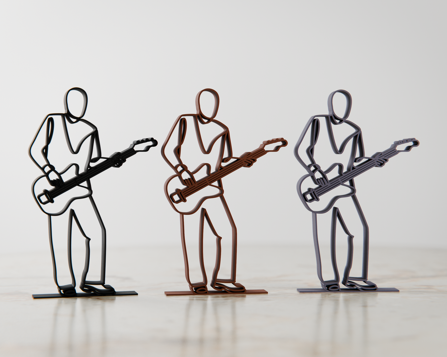 Bass Guitarist - Customized Line Art Figure