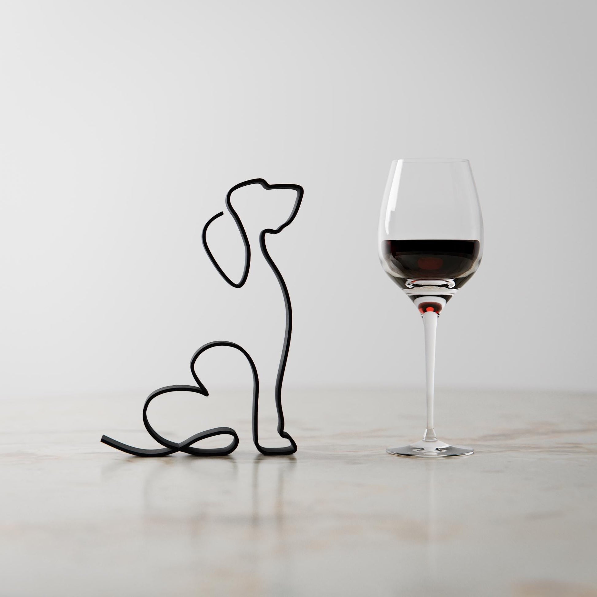 Anatolian Gift BoxBasset Hound Dog 39 - Line Art Figure