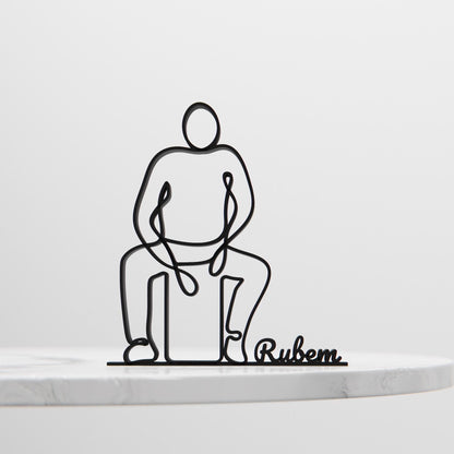 Anatolian Gift BoxCajon Player - Customized Line Art Figure