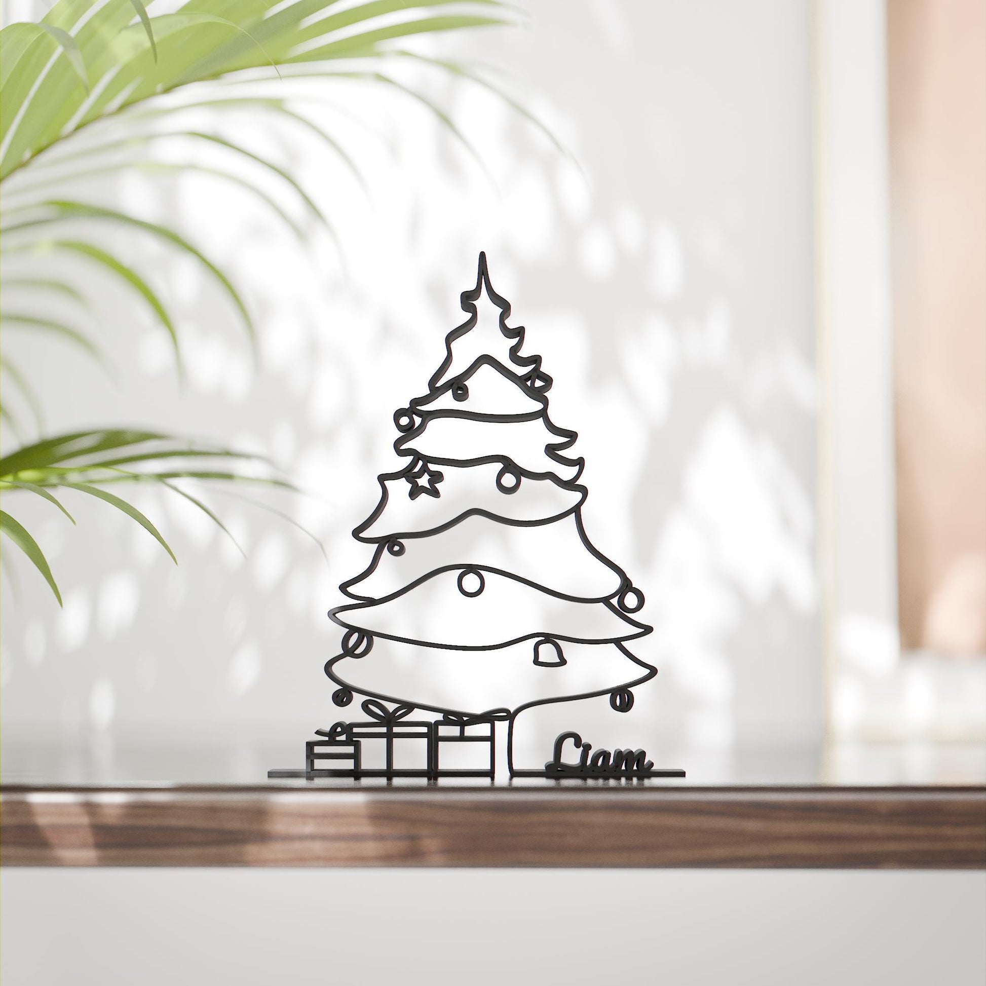 Anatolian Gift BoxChristmas Tree - Customized Line Art Figure