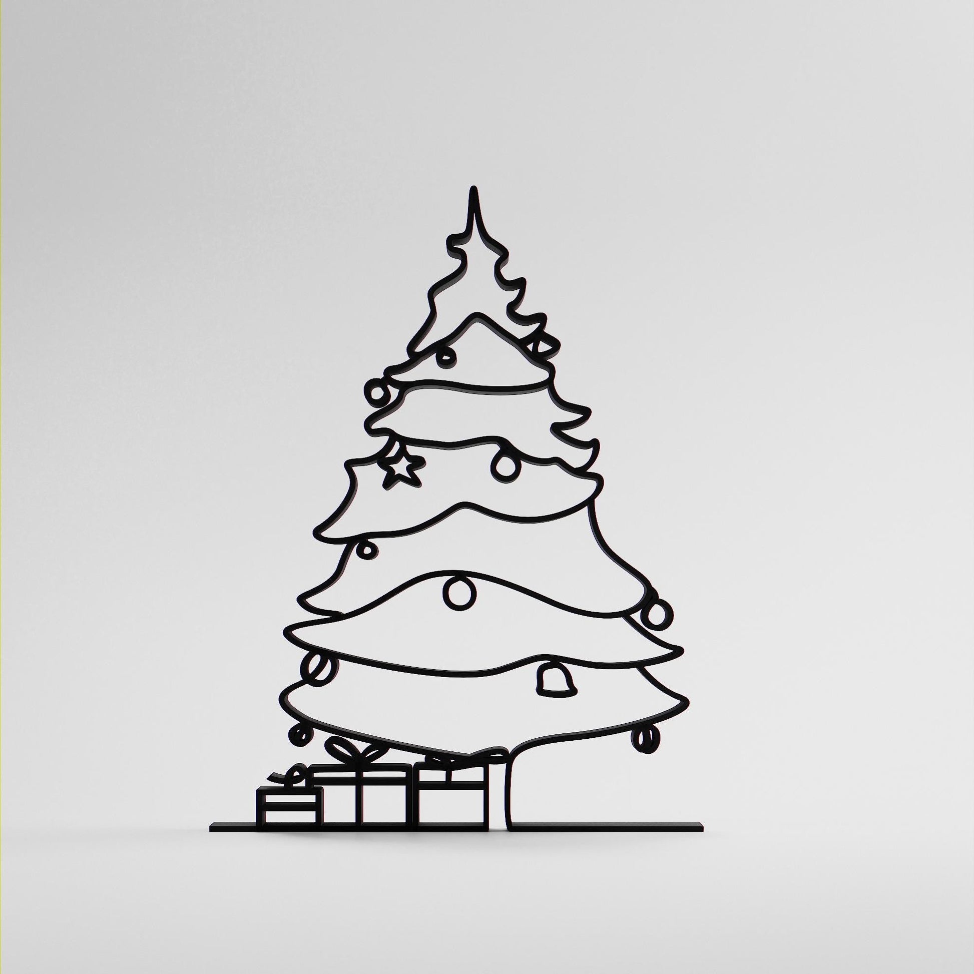 Anatolian Gift BoxChristmas Tree - Customized Line Art Figure
