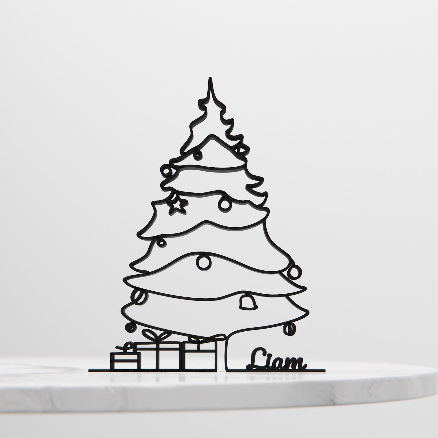 Anatolian Gift BoxChristmas Tree - Customized Line Art Figure