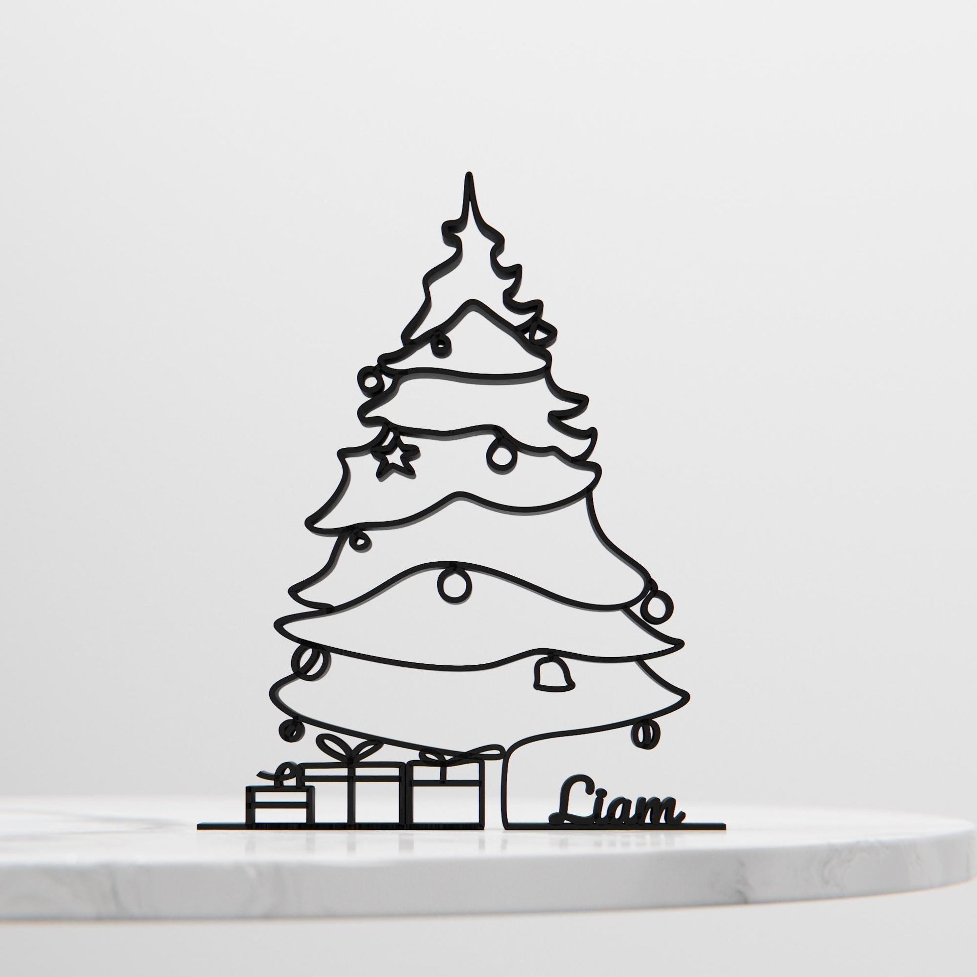 Anatolian Gift BoxChristmas Tree - Customized Line Art Figure