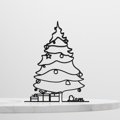 Anatolian Gift BoxChristmas Tree - Customized Line Art Figure