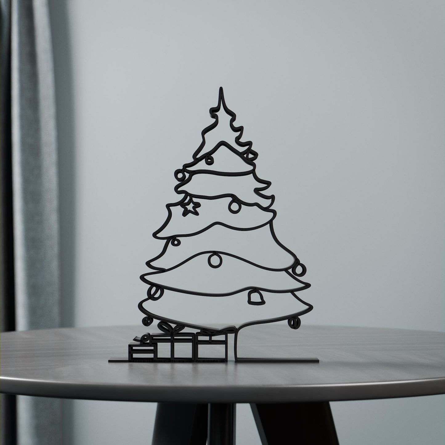 Anatolian Gift BoxChristmas Tree - Customized Line Art Figure