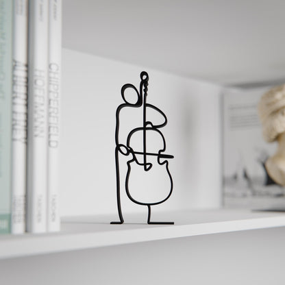 Contrabass Player - Customized Line Art Figure