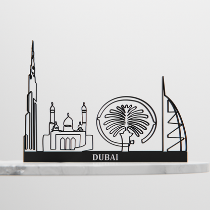 Dubai Cityscape - Line Art Figure