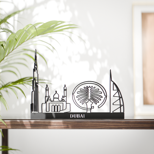 Dubai Cityscape - Line Art Figure