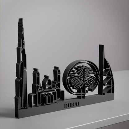 Dubai Cityscape - Line Art Figure