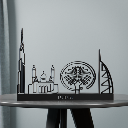 Dubai Cityscape - Line Art Figure