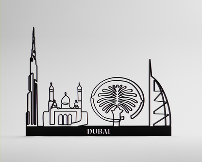 Dubai Cityscape - Line Art Figure