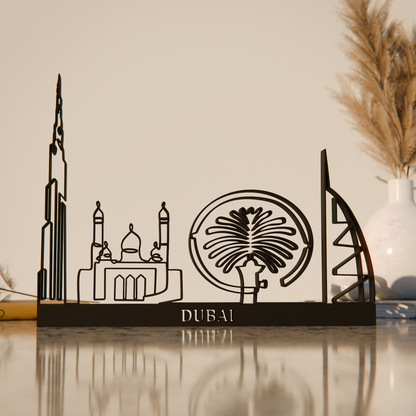 Dubai Cityscape - Line Art Figure