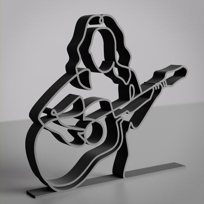 Anatolian Gift BoxFemale Acoustic Guitarist - Customized Line Art Figure