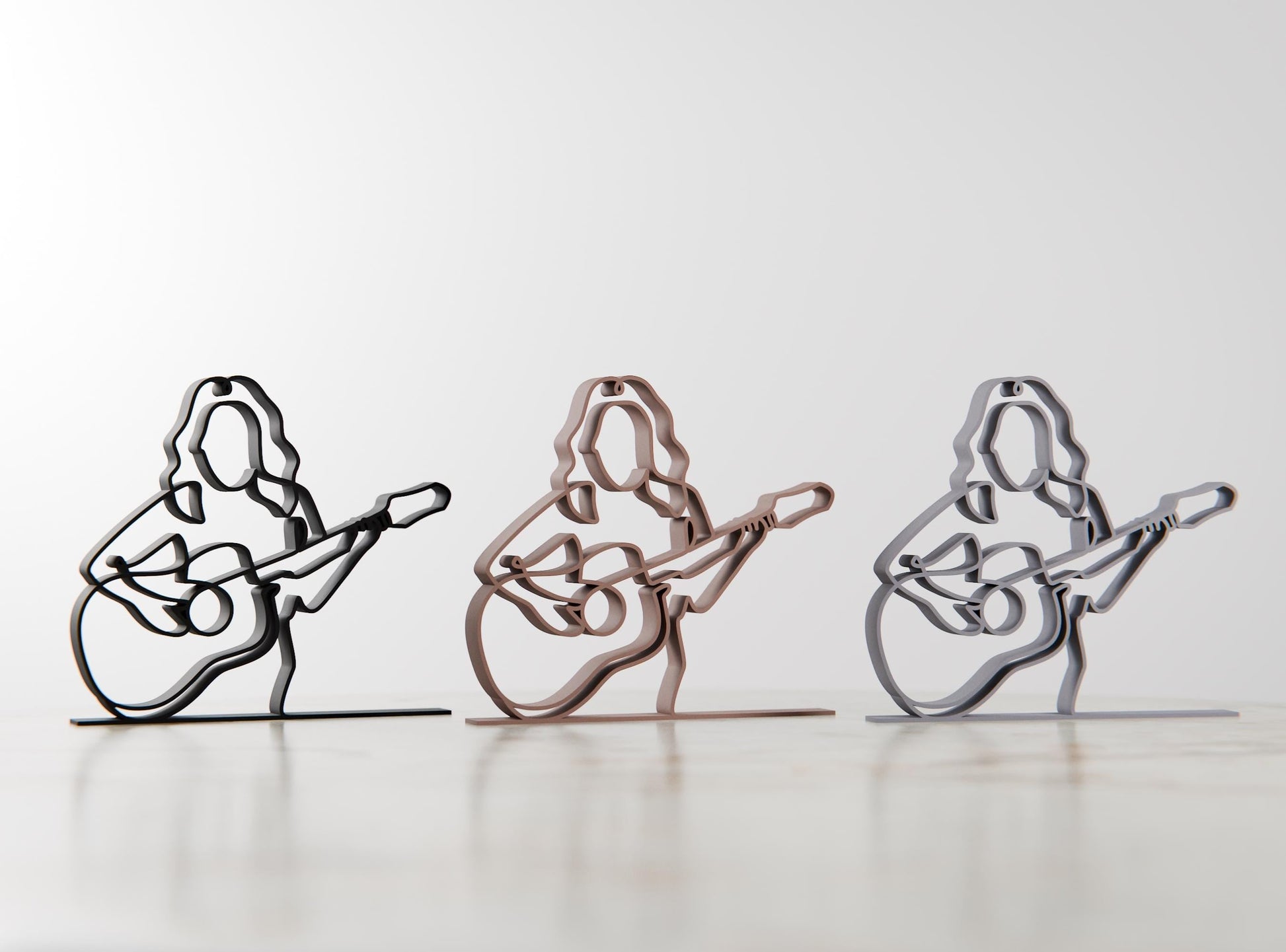 Anatolian Gift BoxFemale Acoustic Guitarist - Customized Line Art Figure