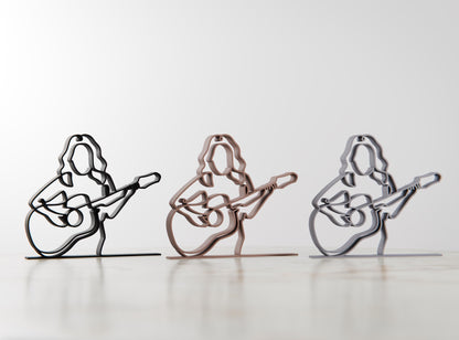 Anatolian Gift BoxFemale Acoustic Guitarist - Customized Line Art Figure