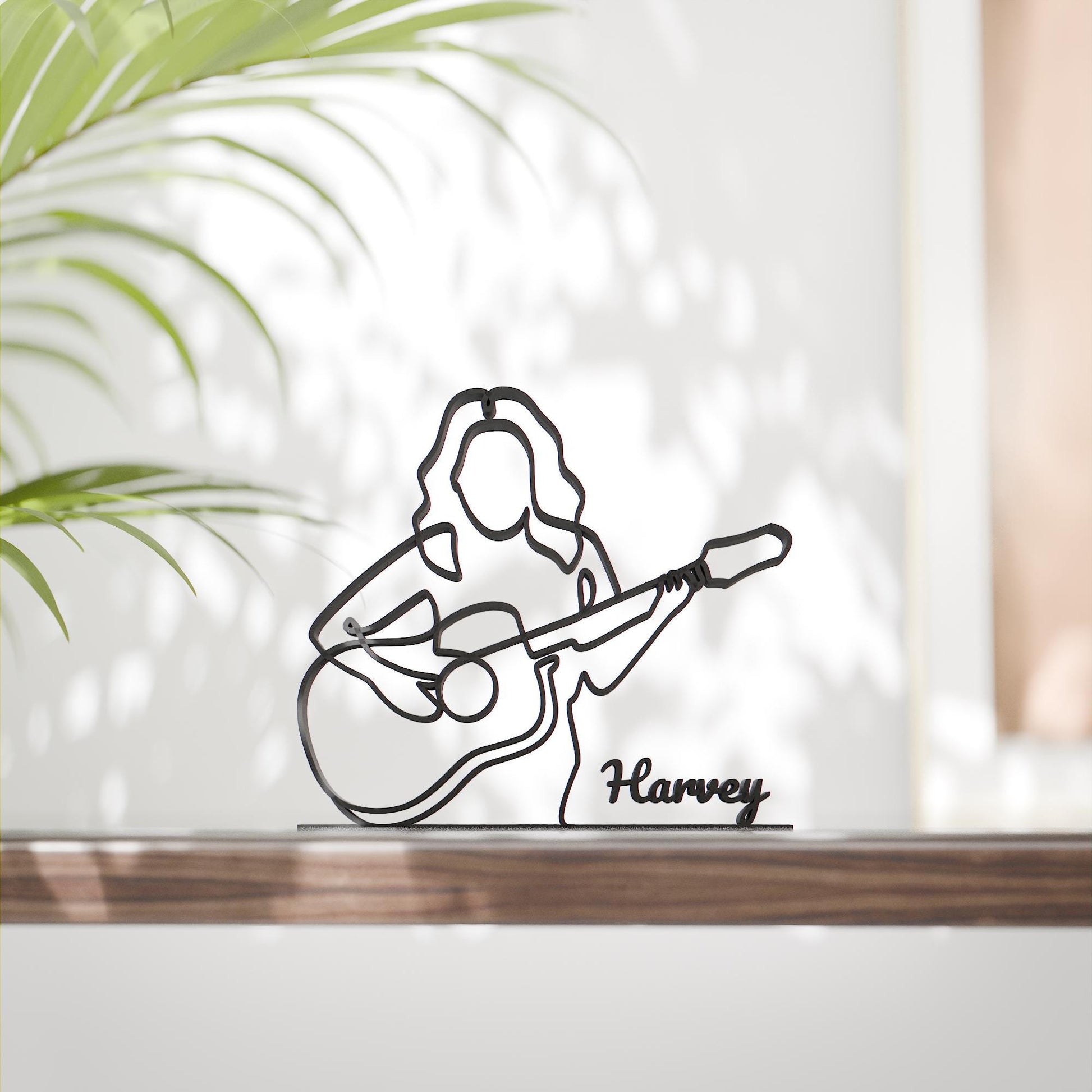 Anatolian Gift BoxFemale Acoustic Guitarist - Customized Line Art Figure