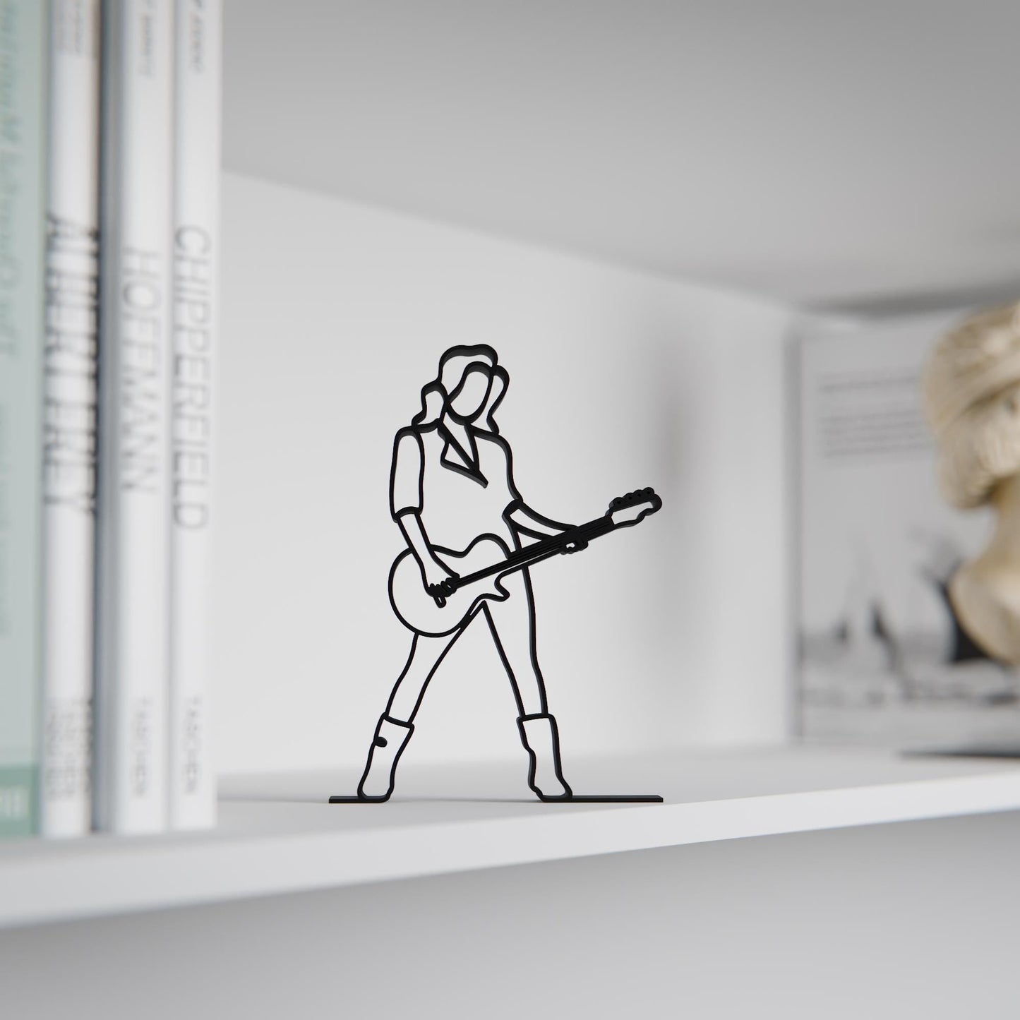 Anatolian Gift BoxFemale Bass Guitarist - Customized Line Art Figure