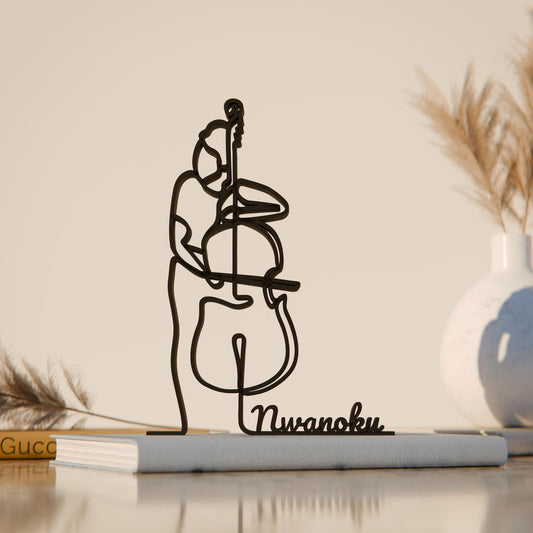 Anatolian Gift BoxFemale Contrabass Player - Customized Line Art Figure