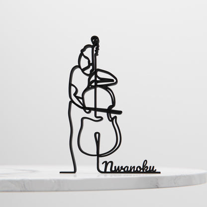 Anatolian Gift BoxFemale Contrabass Player - Customized Line Art Figure