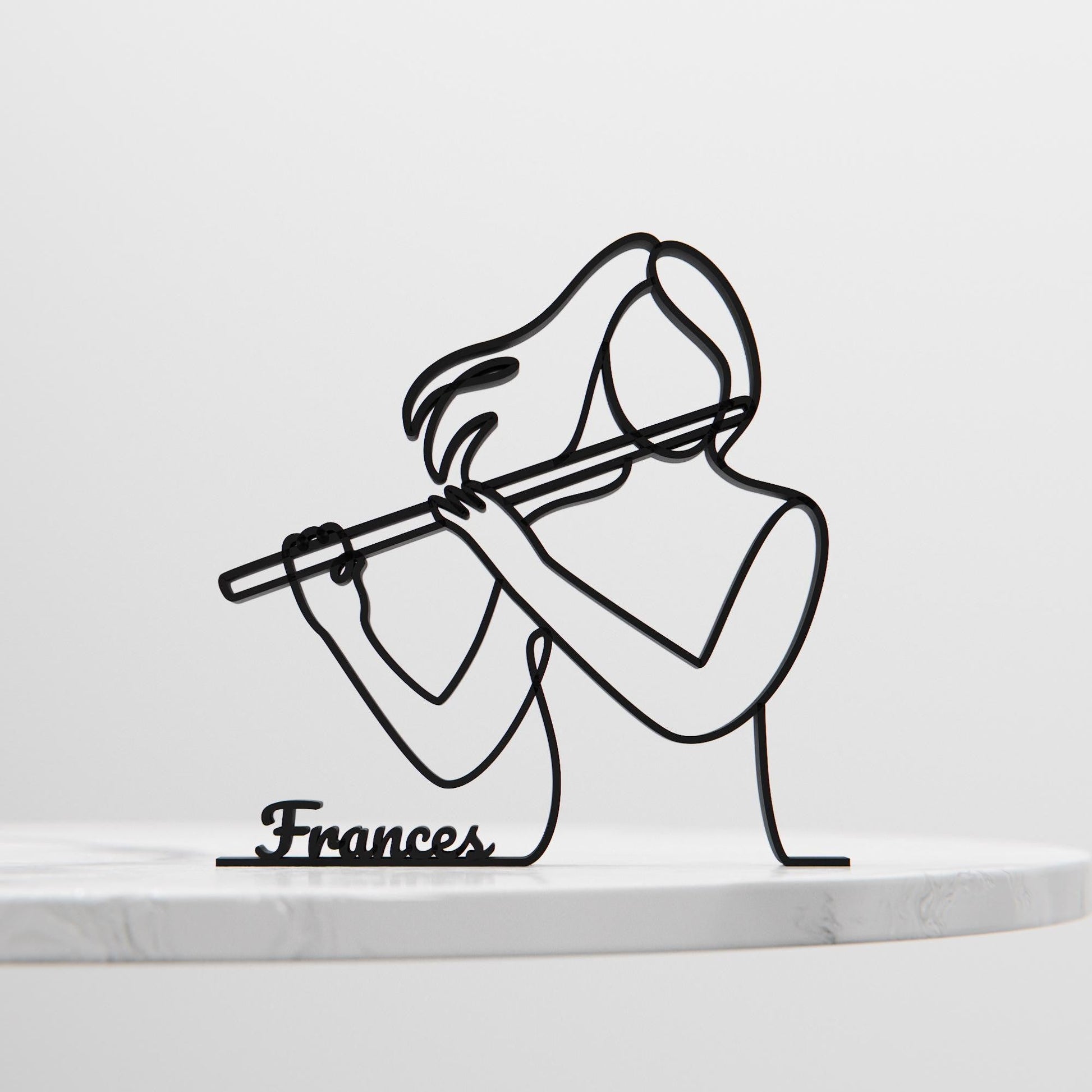 Anatolian Gift BoxFemale Flute Player - Customized Line Art Figure