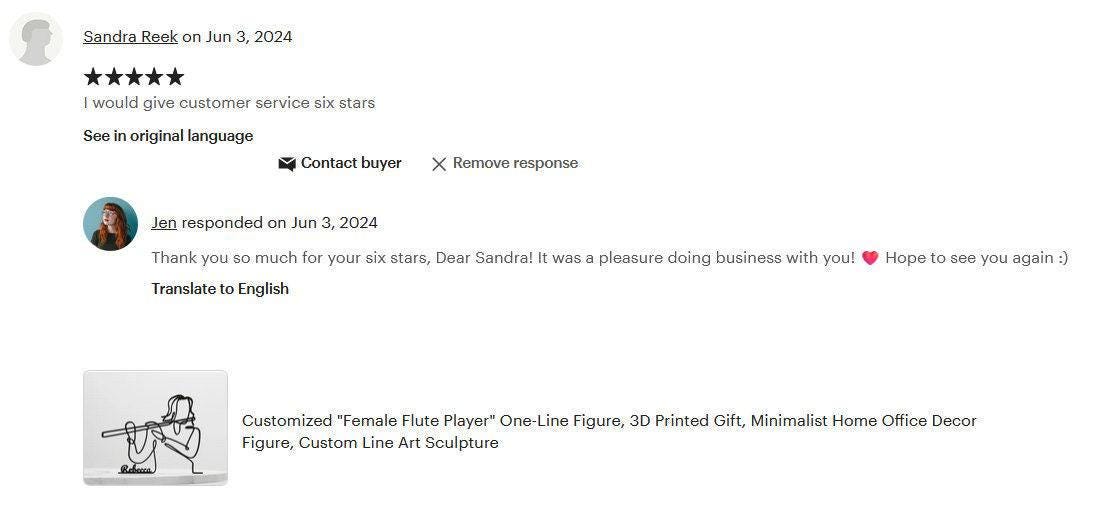 Anatolian Gift BoxFemale Flute Player - Customized Line Art Figure