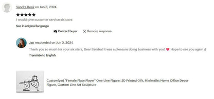 Anatolian Gift BoxFemale Flute Player - Customized Line Art Figure