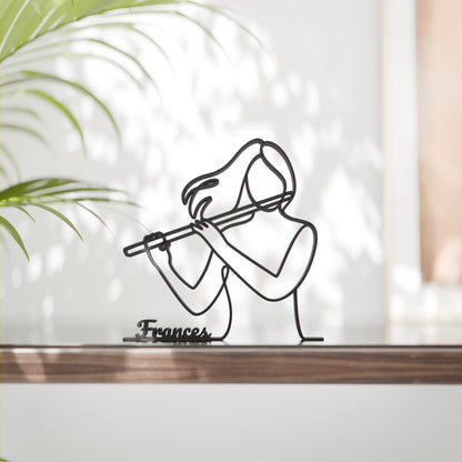 Anatolian Gift BoxFemale Flute Player - Customized Line Art Figure