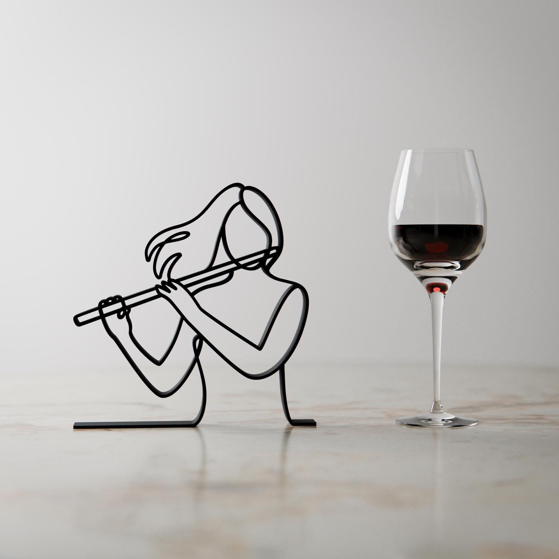 Anatolian Gift BoxFemale Flute Player - Customized Line Art Figure