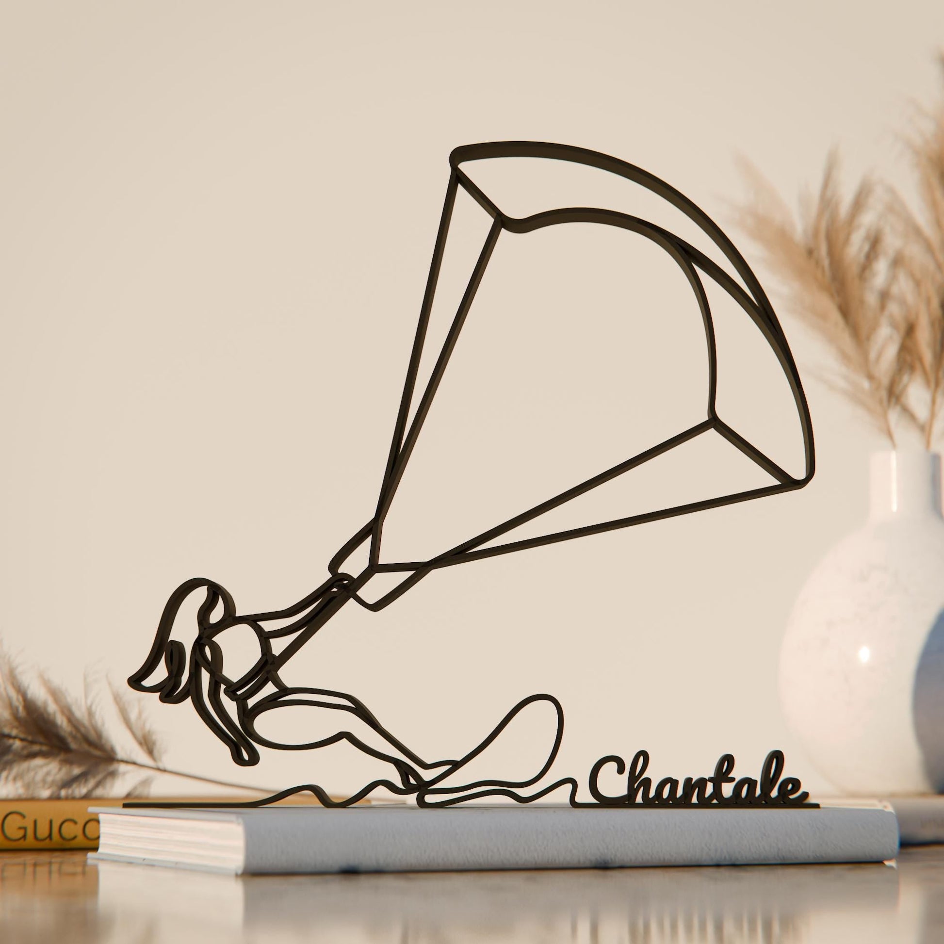 Anatolian Gift BoxFemale Kite Surfer - Customized Line Art Figure