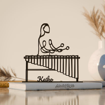 Anatolian Gift BoxFemale Marimba Player - Customized Line Art Figure
