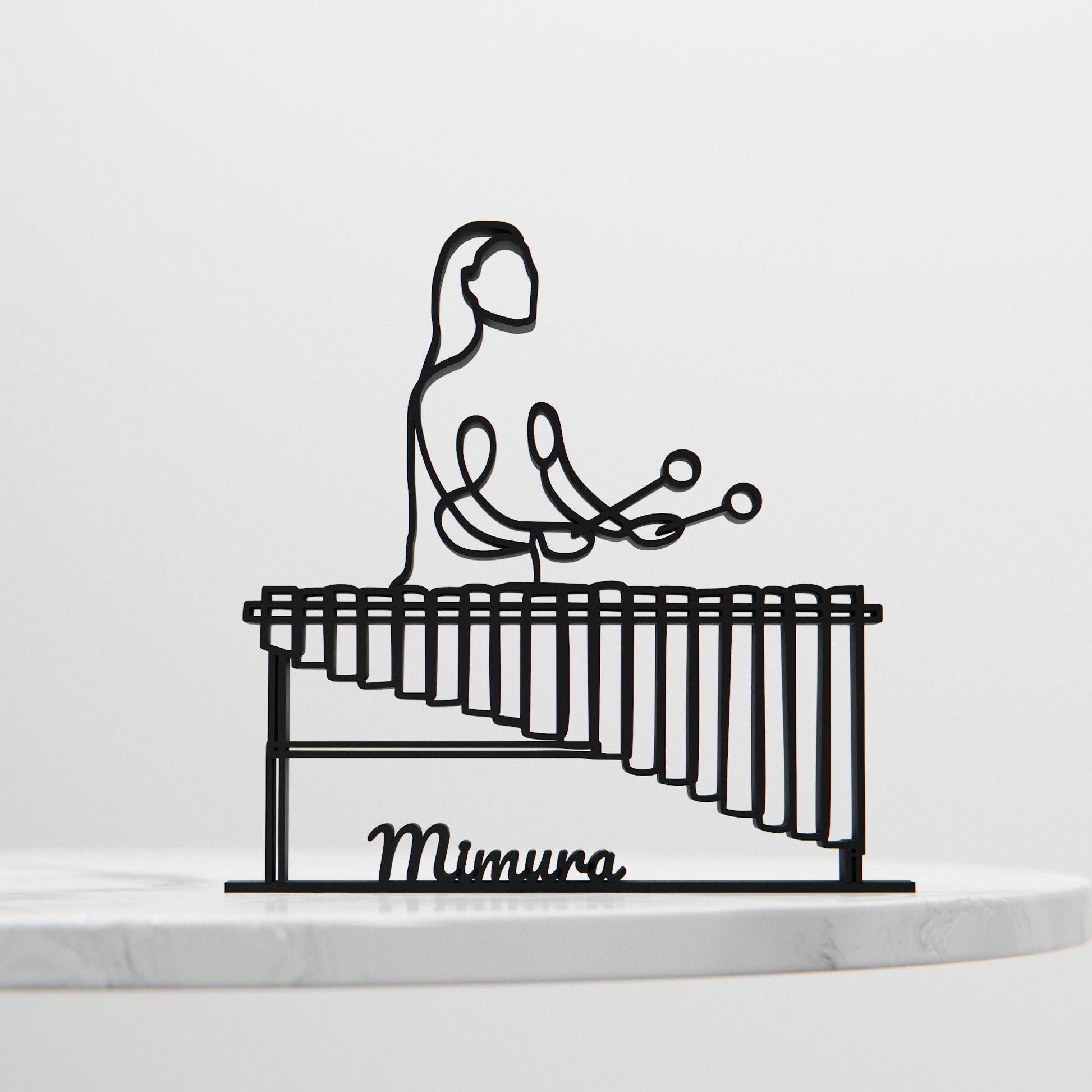Anatolian Gift BoxFemale Marimba Player - Customized Line Art Figure