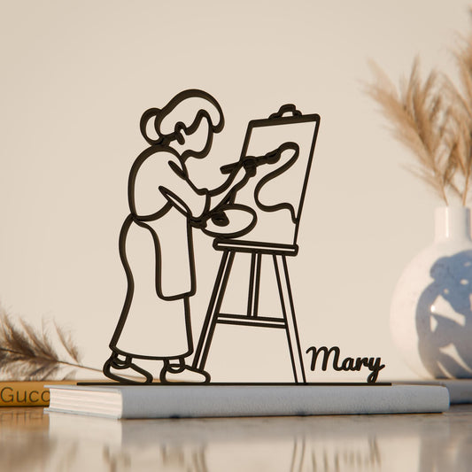 Anatolian Gift BoxFemale Painter - Customized Line Art Figure