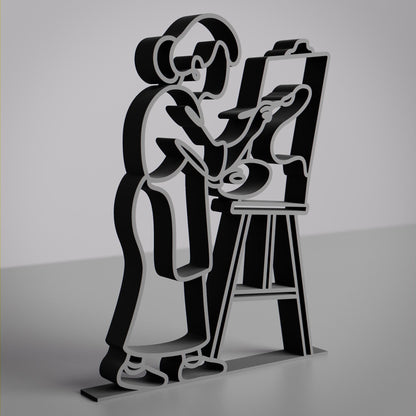 Anatolian Gift BoxFemale Painter - Customized Line Art Figure