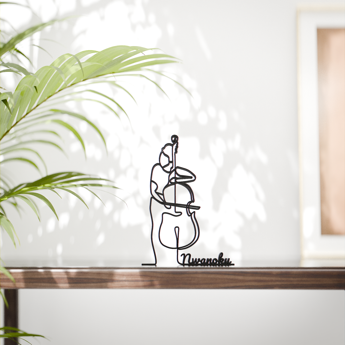 Female Contrabass Player - Customized Line Art Figure