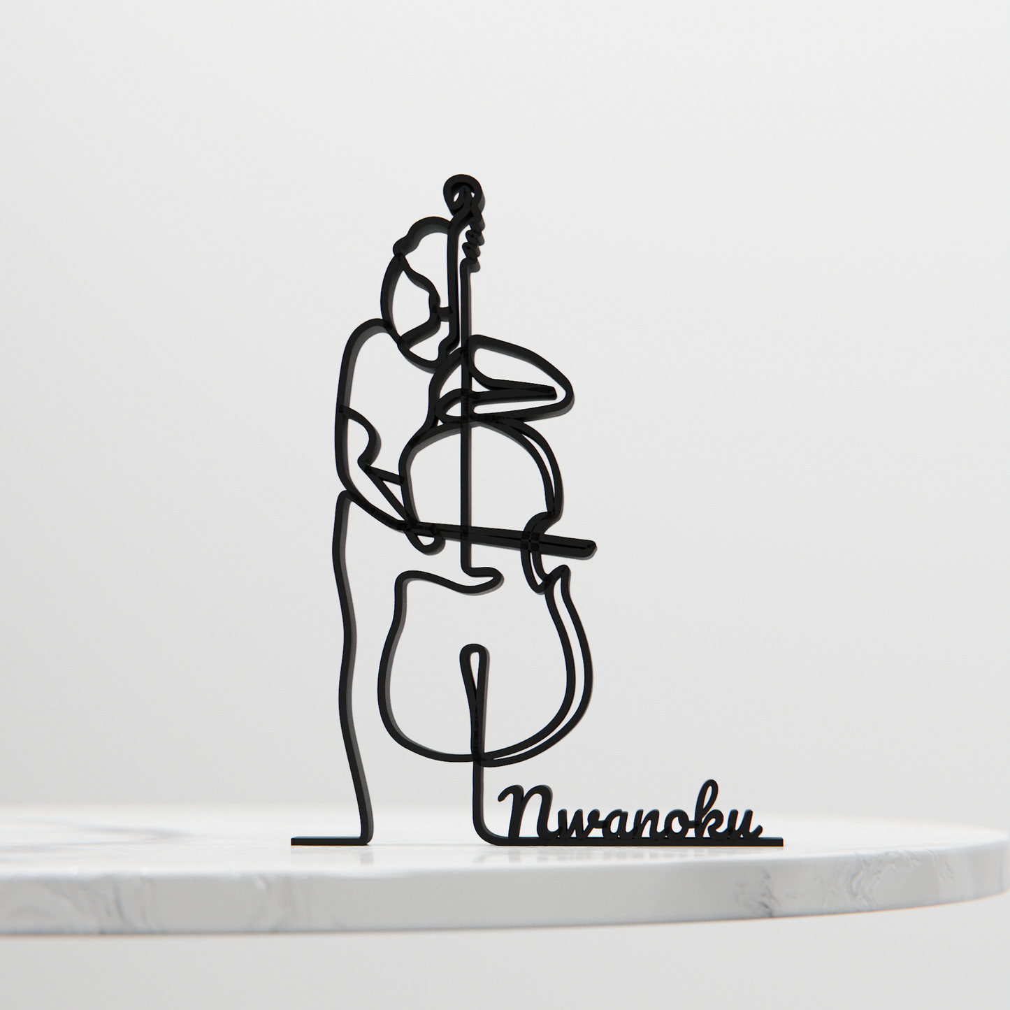 Female Contrabass Player - Customized Line Art Figure