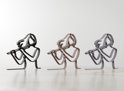 Female Flute Player - Customized Line Art Figure