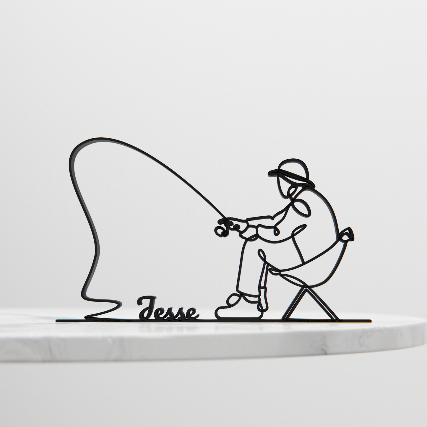 Fisherman - Customized Line Art Figure