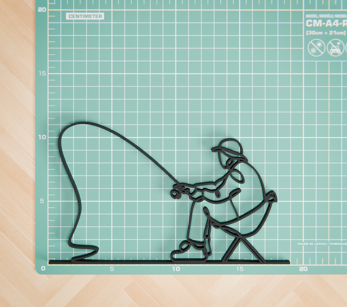 Fisherman - Customized Line Art Figure