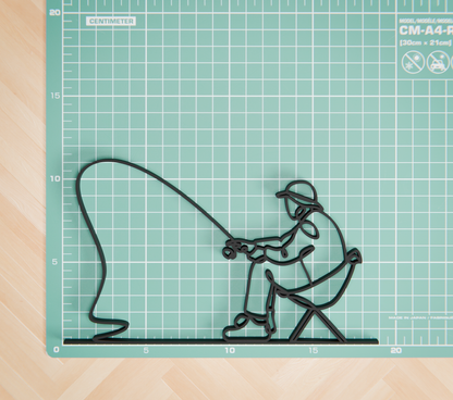Fisherman - Customized Line Art Figure