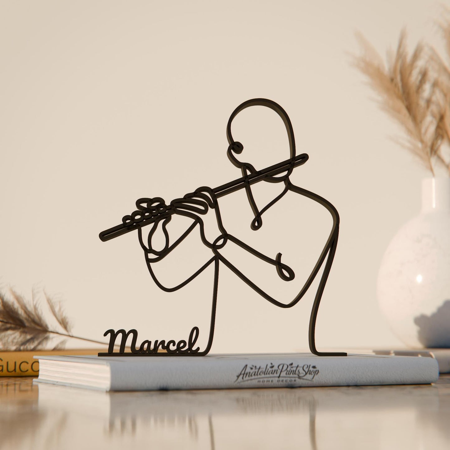 Anatolian Gift BoxFlute Player - Customized Line Art Figure