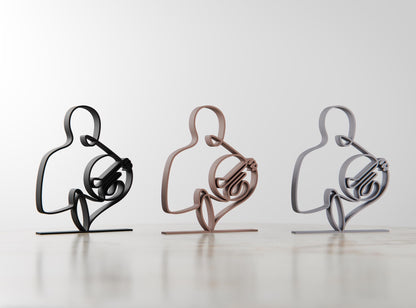 Anatolian Gift BoxFrench Horn Player - Customized Line Art Figure