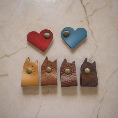 Anatolian Gift BoxGenuine Leather cat lovers cable, cord holder | Cat lover gift, Genuine Leather organizer, earbud holder, hostess gifts, earphone holder